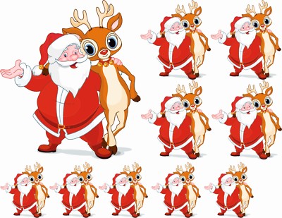 Rodolf Window Sticker Santa & Rudolf Christmas Stickers Graphics Nursery Wall Window ...