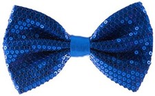 Sequin Bow Ties for Men - Pre-tied Adjustable Length Bowtie, Many Colors 1 Blue