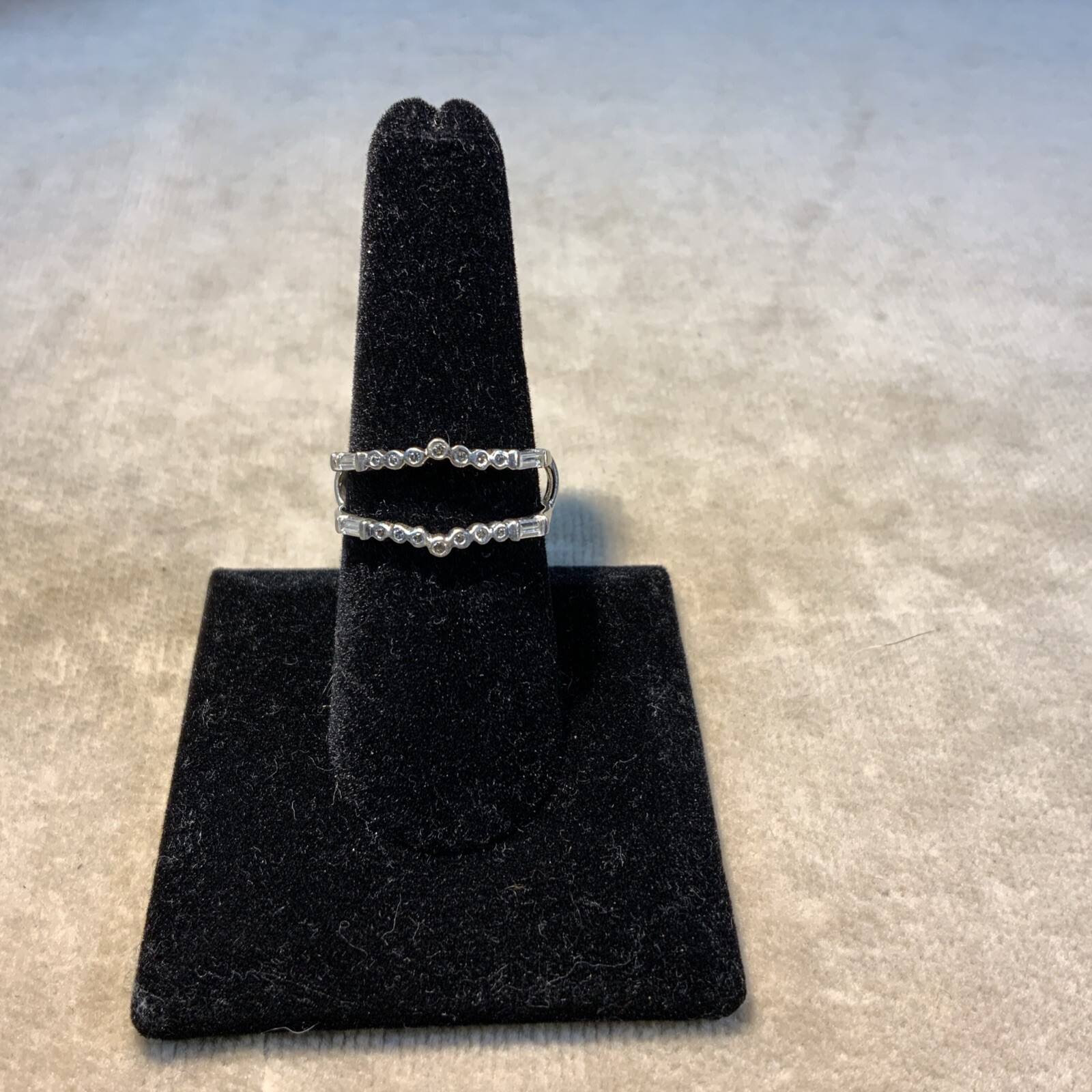 Sterling Silver Ring Jacket / Enhancer with CZ’s - image 8