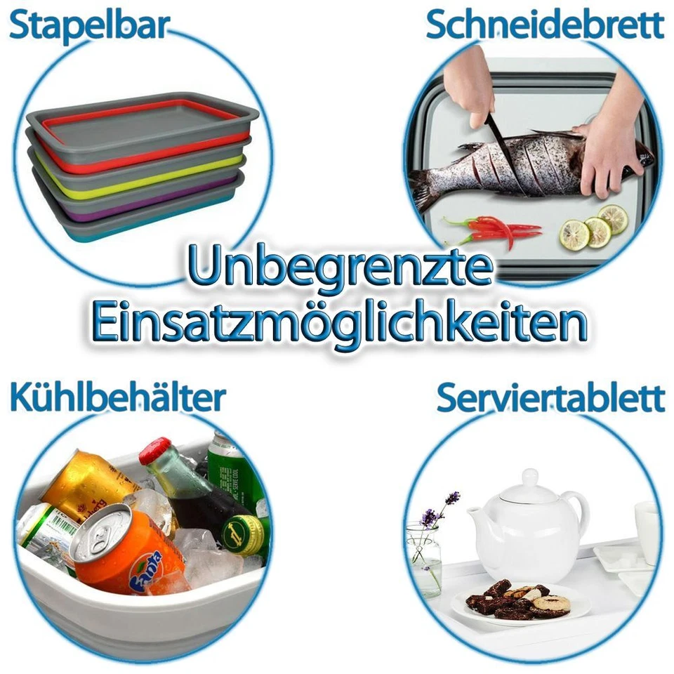 ALPINA faltbare Schüssel POP-UP Faltschüssel Klappschüssel klappbarer Korb Eckig - Bild 2 von 4