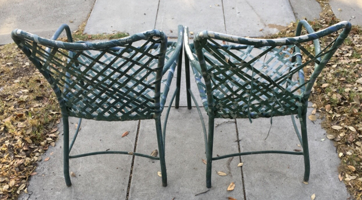 Vintage Brown Jordan Green Tamiami Outdoor Patio Furniture 2 chairs thumbnail 3