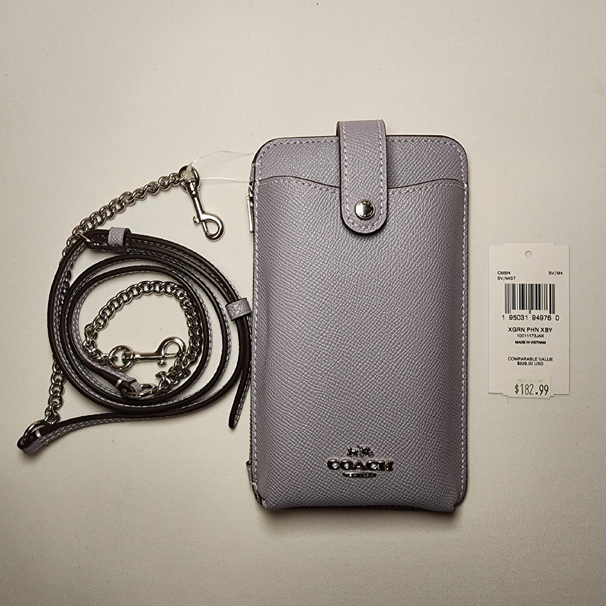 COACH★North/South Phone Crossbody (追跡付き) C6884 NWT Coach C6884 North/South Phone Crossbody In Crossgrain