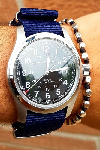 Cinturino tessuto orologio - Blu 22mm - RESISTENTE Hamilton Omega Rolex |  eBay