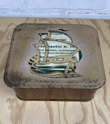 3D Punched-Out Western Germany Biscuit/Cookie Lebkuchen - Sailboat Ship Tin