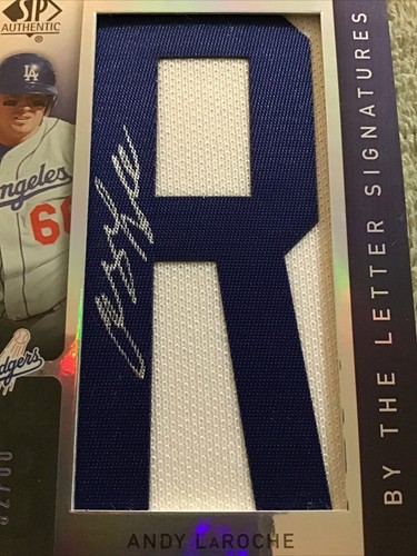 Autógrafo ""R"" SP auténtico Andy Laroche 2007 auténtico #/60 de los Dodgers - Imagen 3 de 5