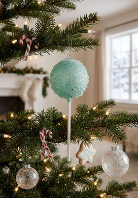 Vickerman 10'' Green Sugar Glitter Lollipop Ornament - Christmas Candy Decor
