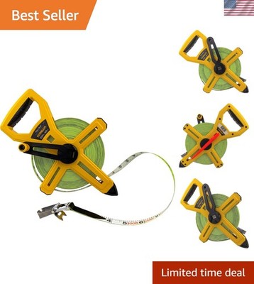 Accurate 200ft Tape Measure - Durable Fiberglass with Inch & Metric Readings