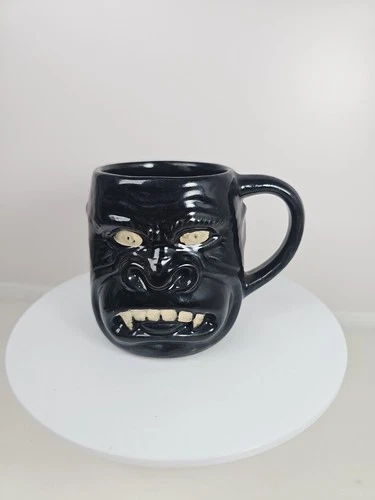 Vintage McCoy USA Pottery King Kong Gorilla Handled Cup Coffee Mug Black