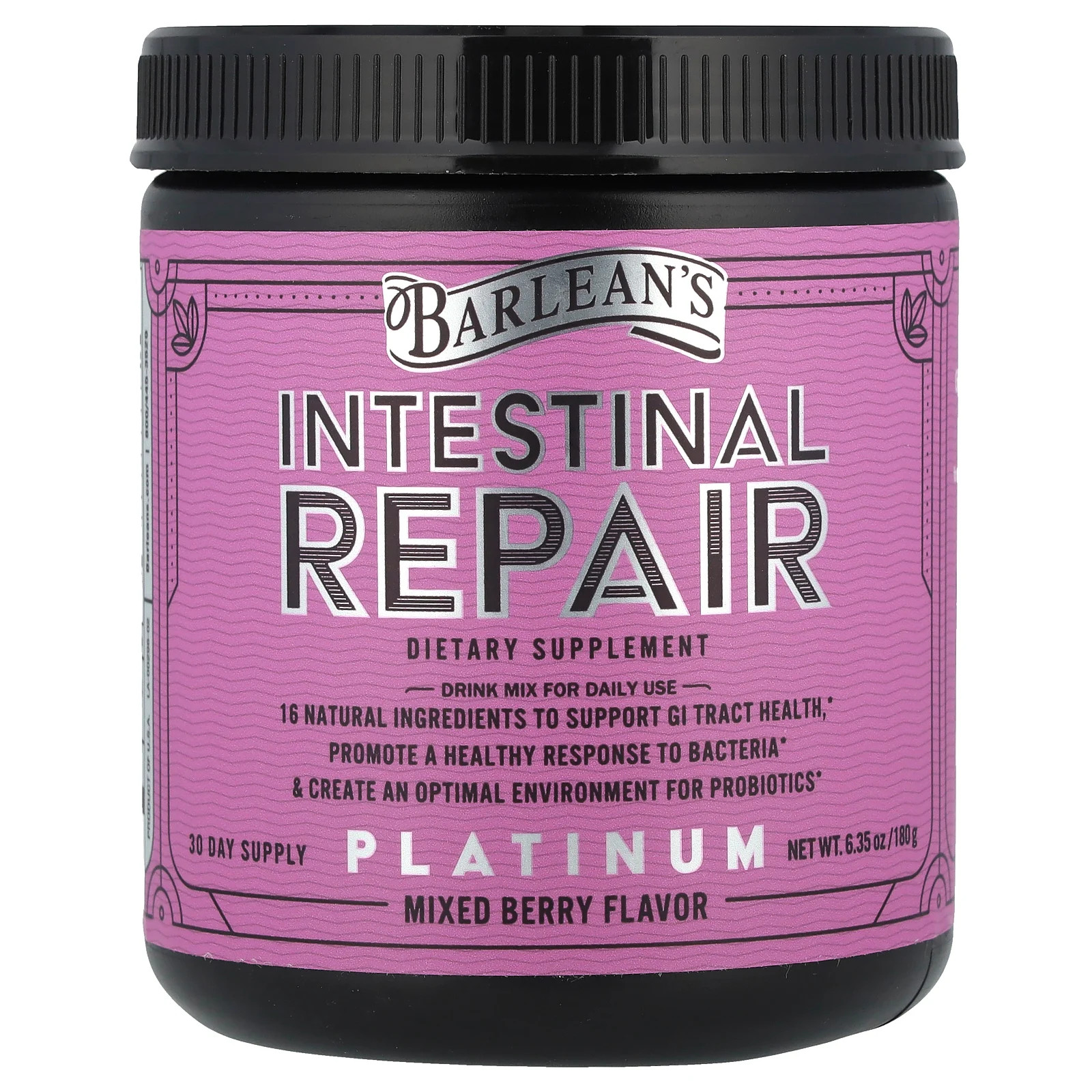 Barlean s Intestinal Repair Mixed Berry Flavor 6 35 унций 180 г Без глютена 7990₽