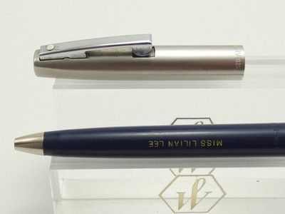 Vintage Sheaffer Imperial 440 Blau/Stahl Kugelschreiber, CT, braucht Tinte, graviert