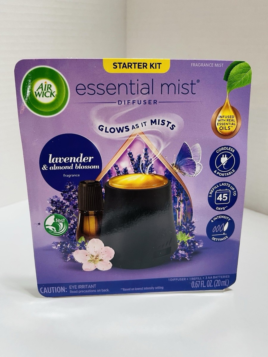 Air Wick Essential Oil Diffuser W/ Lavender Almond Blossom Oil Refill