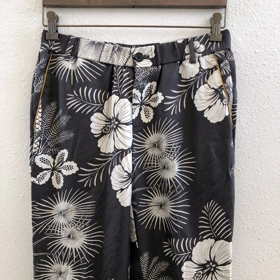 J. Pantalones de seda florales tropicales CREW talla 2 Foto 3 de 4