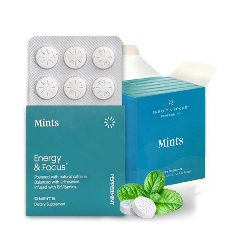 Natural Energy und Focus Mints Sugar Free NeuroGum with L-theanine Vitamin B12