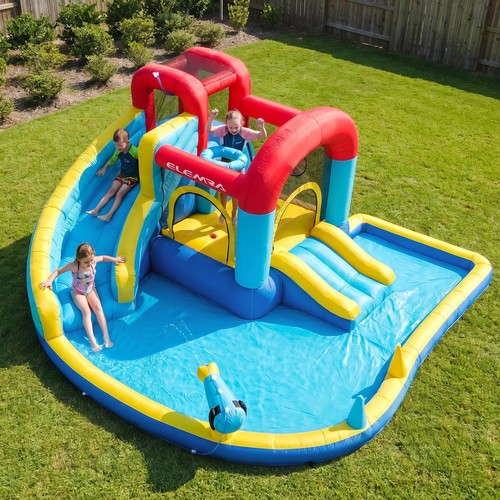 ELEMARA 9 in 1 Inflatable Water Slides, Backyard for 6,108.3 * 106.3 * 56.3 in