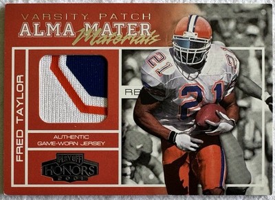 2001 Playoff Honors Fred Taylor AM-12 Alma Mater 3 Color Patch 33/50 Gators