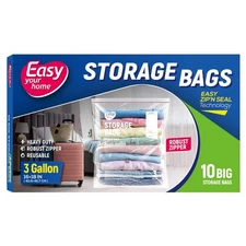 10PCS 3 Gallon Zipper Lock Storage Bags,16"x18",Reusable Extra Large Size Pla...