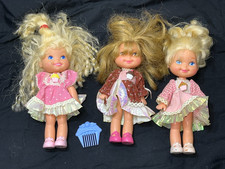 Vintage Cherry Merry Muffin Dolls - Lot of 3 with Cupcake Comb