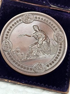 1876 Philadelphia Centennial Exposition Award Medal Large Bronze w/Original Box