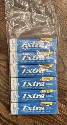Vintage Wrigley s Extra Sugarfree Gum  Peppermint Blue 1980s 1990s 6 Packs Nutra