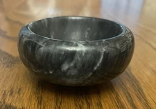 Beautiful black and white marble salt bowl 23/4” Excellent