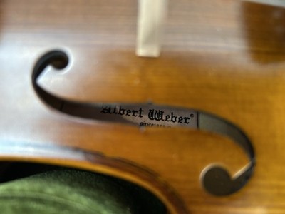 Albert Weber Acoustic Violin Brown Varnish 4-String w/ Case, Bow