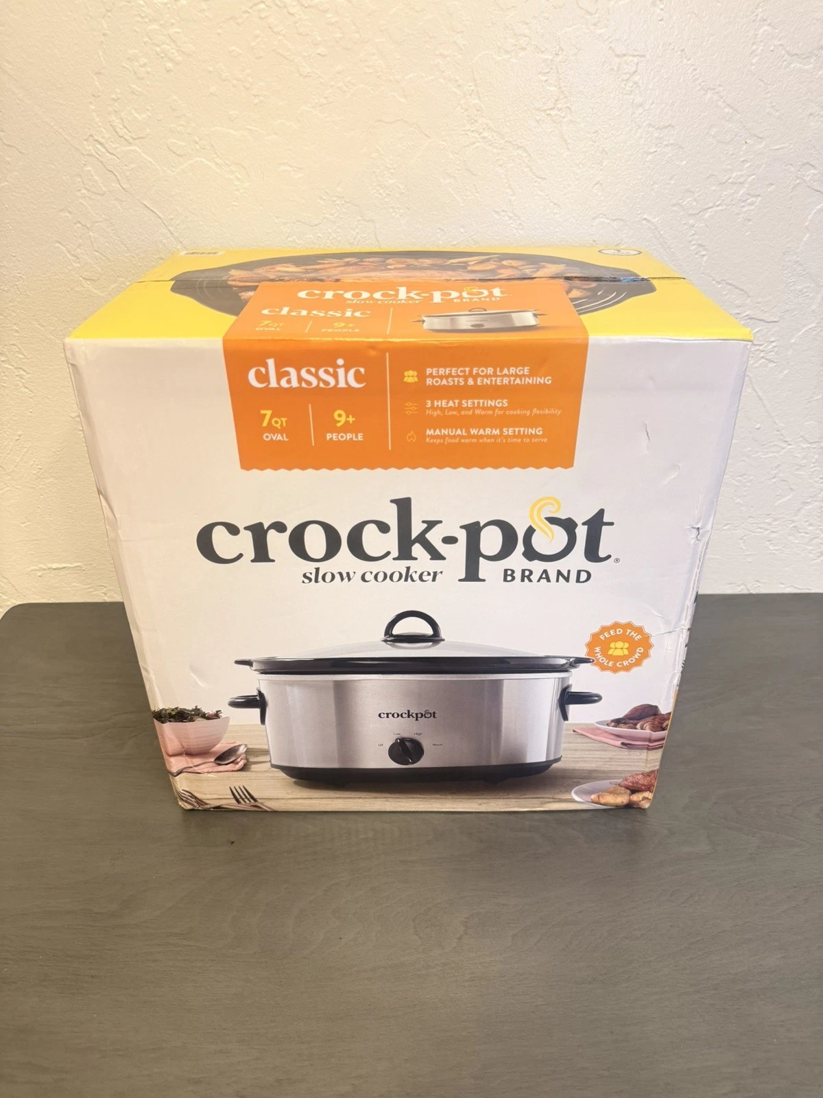 Crock-Pot 7 Quart Manual Slow Cooker - Stainless Steel, Oval Shape, Large Family