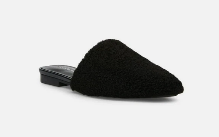 Madden Girl Women s Tania-F Faux Sherpa Mule | Black | Size - 9 and 10