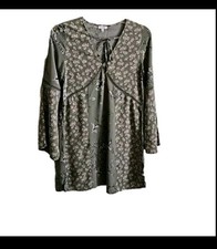 Love fire Women's Size Small green floral bird print boho mini dress