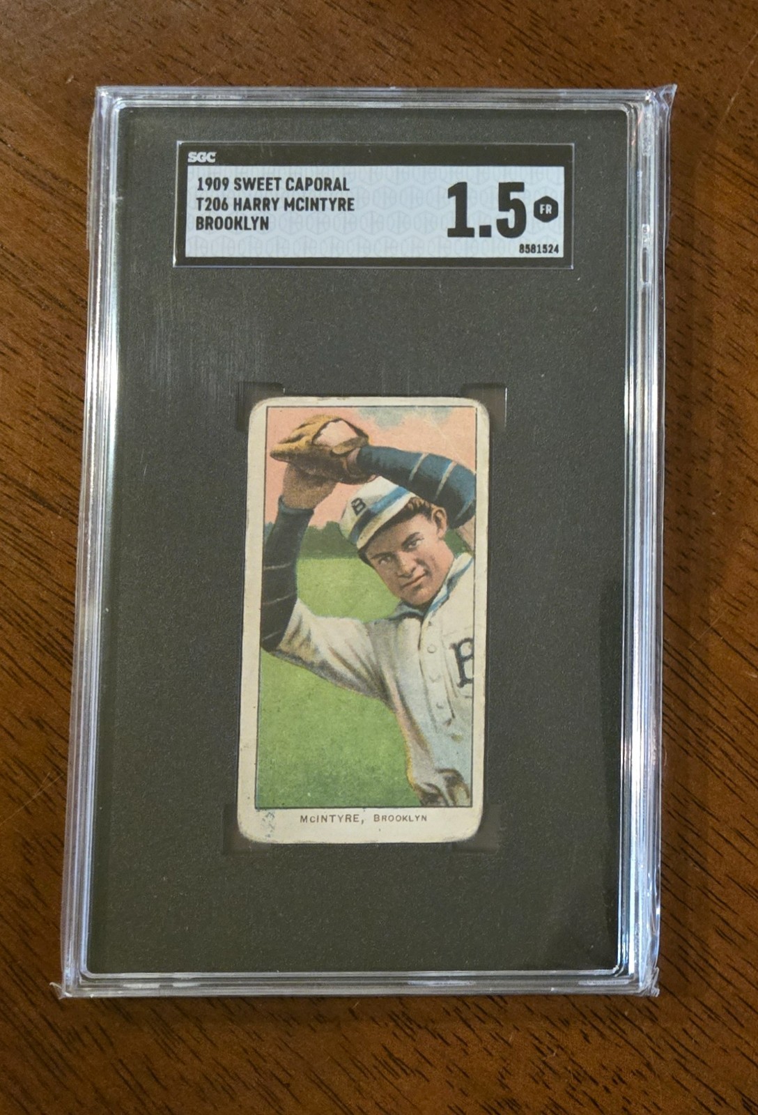 1909 T206 Harry McIntyre Brooklyn Superbas - SGC 1.5 *Sweet Caporal*