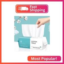 Disposable Face Towel 100 Count, Soft Cotton Facial Dry Wipes, Multi-Purpose for