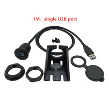 2 Ports Dual USB 3.0 Male to USB 3.0 Female AUX Flush Mount Car Mount Extension