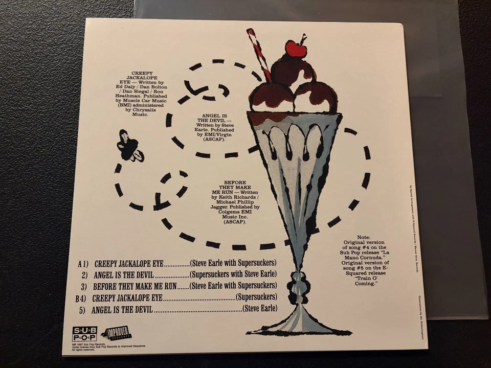 STEVE EARLE & THE SUPERSUCKERS LP Improved Sequence Records IMP110 Blue ITALY EX - Image 4 of 4