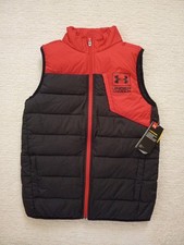 NWT Under Armour Big Boys UA Storm Down Puffer Vest Size YLG Red Black Coldgear