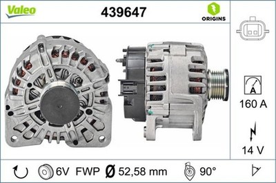 Lichtmaschine Generator Lima VALEO ORIGINS - NEW O.E. TECHNOLOGIE 439647 14V 16V