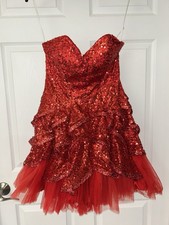 Cindy Women’s Short Red Dress Formal Homecoming Prom Size XS