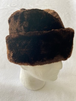 Alaskan Dyed Seal Skin Winter Hat (Fits 20.5  Head) Ear Flaps Union Made In USA