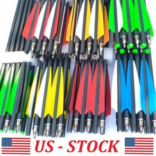 USA 20" Hunting Crossbow Bolts Carbon Crossbow Arrows Half Moon Knocks OD 8.8 mm