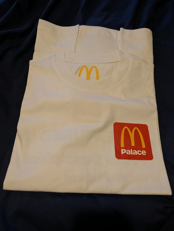 Palace McDonald's Description T-Shirt 2 White Cotton Limited Edition Graphic Pr…