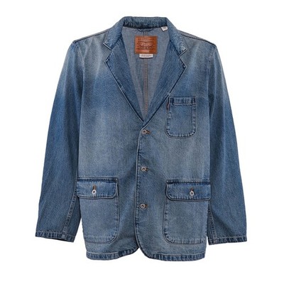 Levi's Jeansjacke Blau Denim Gr. L Herren Jacke Blazer Premium Baumwolle