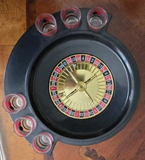 12" Drinking Roulette Wheel W/ 16 Shot Glasses by  Fairly Odd Novelties