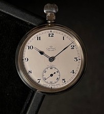 Orologio da tasca Smiths Military emesso 50mm Dennison firmato carica manuale quadrante smaltato