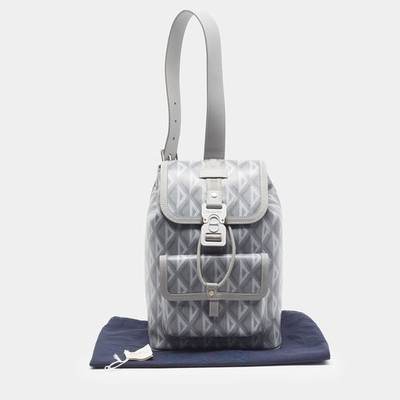 Dior Hit The Road Grey Diamond Coated Canvas and Leather Sling