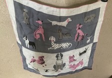 Vintage Tammis Keefe Signed Hanky Hankie Handkerchief DOGS 1950  s