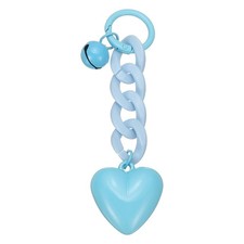 Plastic Cute Heart Keychain for Women for Handbag Lake Blue