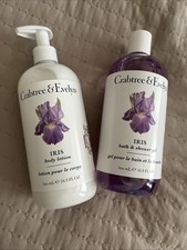 Crabtree Evelyn IRIS Body Lotion Bath Shower Gel Wash 16.9 oz each FREE SHIP