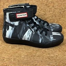 Hunter High Top Rain Sneakers Women’s 9 Marble Print Waterproof Boot UK Size 7