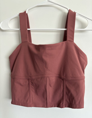 Tavi Performance Active Fitted Square Neck Tank Top Wine Red Small Yoga Gym Bra