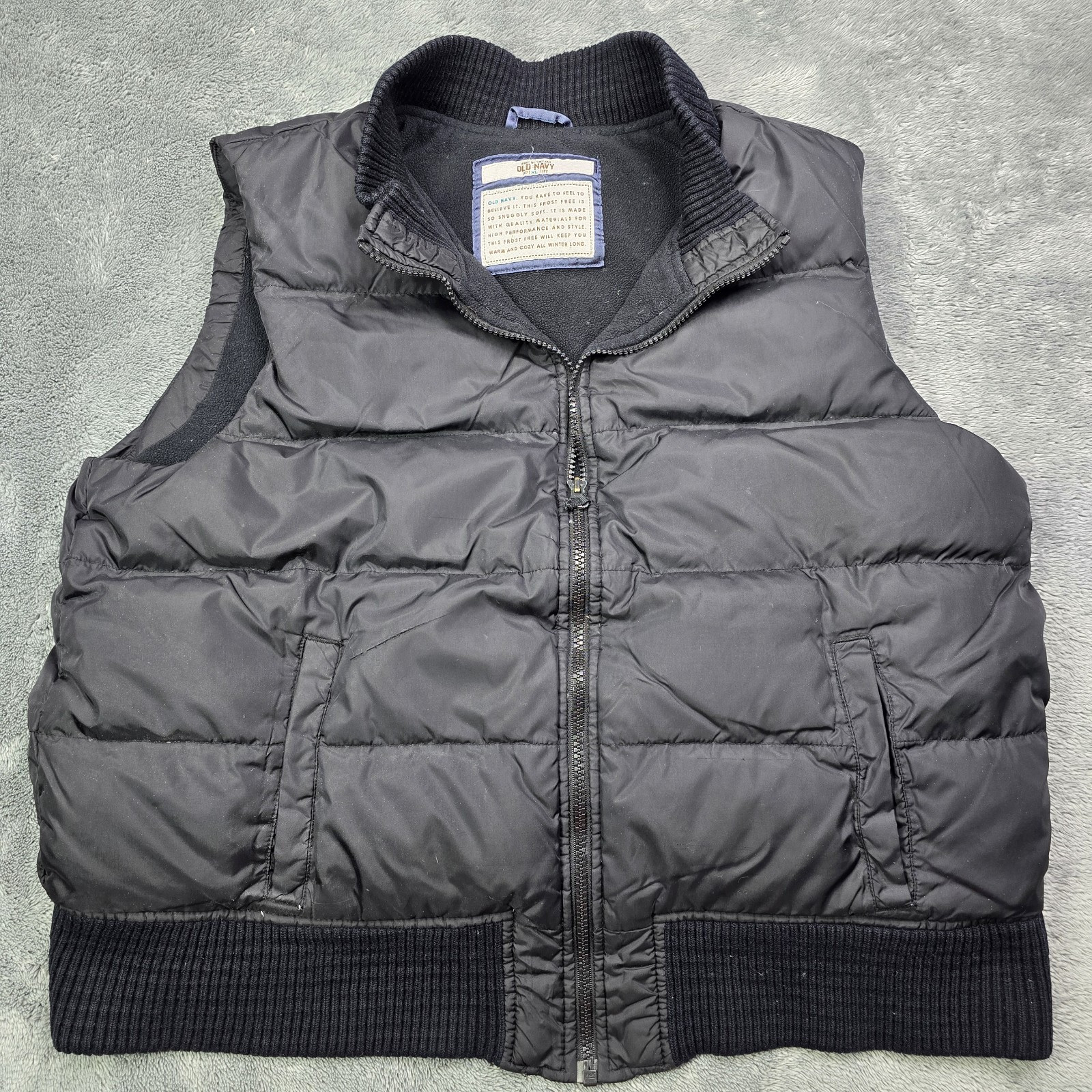 Mens Vest XL Old Navy Frost Free Puffer Feather Down Insulated
