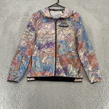 Nike Trail Shield Jacket Womens Small Camo Hooded Windbreaker Running Packable