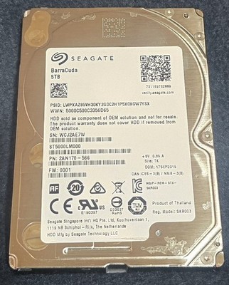 Seagate Barracuda ST5000LM000 2.5'' 5TB Hard Drive SATA - Free Expedited Shipping